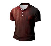 T-shirt d'Halloween pour homme avec impression artérielle graphique manches raglan grande taille col rond décontracté fête haut pour hommes, rouge, M