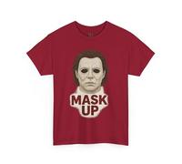 T-shirt d'horreur d'Halloween, t-shirt graphique unisexe, chemise masque, haut de costume effrayant, vêtement de film d'horreur, cadeau pour les fans, rouge cardinal, XXL