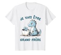 T-Shirt Dinosaure Grand Frère - Cadeau Annonce Grossesse T-Shirt, Enfant, Blanc, 3 Ans