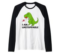 T-Shirt Dinosaure I am Unstoppable T-Rex Manche Raglan