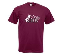 T-Shirt - Dirty Diesel Design 2 Sale - Bourgogne - M - imprimé avec Motif - été - Chemise Amusante - Sport - Loisirs