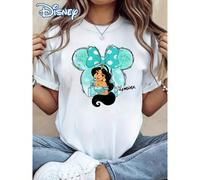 T-shirt Disney Jasmine Princesse Mickey Imprimé, Top Décontracté Élégant à Manches Courtes d'Été pour Femmes Composition : 100 % coton purDétails : AucunSaison : Toutes saisonsDescription : Lavable en