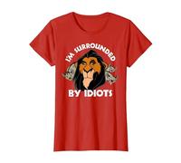 T-shirt Disney Lion King Scar Surrounded By Idiots C1 T-Shirt, Femme, Rouge, XXL