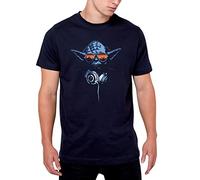 T-shirt DJ Yoda pour fans de Star Wars Bleu, multicolore, XXL