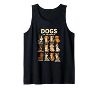 T-Shirt Dogs of The World Races de Chiens Design Mignon Débardeur
