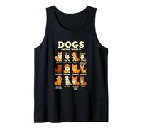 T-Shirt Dogs of The World Races de Chiens Design Mignon Débardeur
