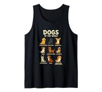 T-Shirt Dogs of The World Races de Chiens Design Mignon Débardeur