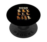 T-Shirt Dogs of The World Races de Chiens Design Mignon PopSockets PopGrip Adhésif