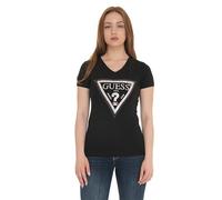 T-shirt donna Guess triangle tee con strass nero ES25GU09 W5R121J1314 L