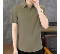 T-shirt doux à manches courtes pour homme pour un usage quotidien, haut respirant de couleur unie (L gris foncé)