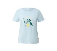 T-shirt doux en coton avec imprimÃ© devant et surpiqÃ»re dÃ©corative femme s.Oliver Bleu 40