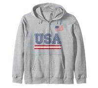T-Shirt Drapeau Américain Maillot Rétro Vintage USA Sweat à Capuche