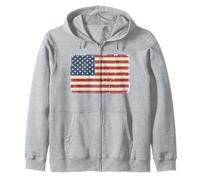 T-Shirt Drapeau Américain Maillot Rétro Vintage USA Sweat à Capuche
