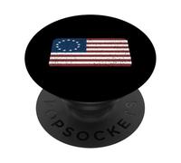 T-Shirt Drapeau Betsy Ross Vieilli PopSockets PopGrip Adhésif