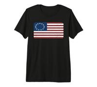 T-Shirt Drapeau Betsy Ross Vieilli T-Shirt Haut de Gamme
