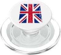 T-Shirt Drapeau Britannique - Vintage Union Jack UK Grande-Bretagne PopSockets PopGrip pour MagSafe