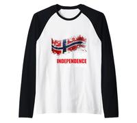 T-Shirt Drapeau de la Norvège Jour de l'indépendance norvégienne Manche Raglan