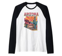 T-Shirt Drapeau de l'Arizona - Arizona Cactus Desert AZ Pride Manche Raglan