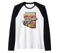 T-Shirt Drapeau de l'Arizona - Arizona Cactus Desert AZ Pride Manche Raglan