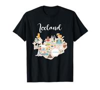 T-shirt drapeau de l'Islande, carte islandaise, chemises islandaises pour femmes T-Shirt