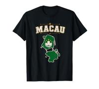 T-Shirt Drapeau de Macao, t-Shirt Macao, Cartes de Macao pour Enfants Filles T-Shirt