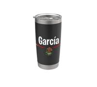 T-shirt drapeau du Mexique - Cadeau d'anniversaire espagnol - Nom Garcia Gobelet isotherme en acier inoxydable double paroi