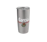 T-shirt drapeau du Mexique - Cadeau d'anniversaire espagnol - Nom Garcia Gobelet isotherme en acier inoxydable double paroi