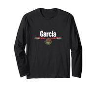 T-Shirt Drapeau du Mexique Espagnol Cadeau d'anniversaire Nom Garcia Manche Longue