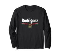 T-Shirt Drapeau du Mexique Espagnol Cadeau d'anniversaire Nom Rodriguez Manche Longue
