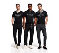 T-Shirt Droit En Coton Avec Logo BALMAIN Paris Tee Top Nouveau XXL