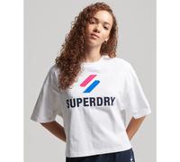 T-shirt droite femme Superdry Code Stacked Blanc XS