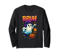 T-Shirt Drôle Bruh Fantôme Citrouille Halloween Manche Longue