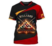 T-Shirt drôle de Billard Snooker Sport imprimé en 3D pour Hommes et Femmes Mode No.8 Motif Boule Noire pour Joueurs et passionnés col Rond Streetwear Pull-Over
