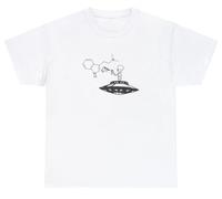 T-shirt drôle de molécule DMT avec peinture en spray Alien Joe Rogan Meme Crazy Tee, blanc, S