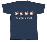 T-shirt drôle de mouton irlandais - The Seasons of Ireland - Novelty, bleu marine, bleu marine, XL