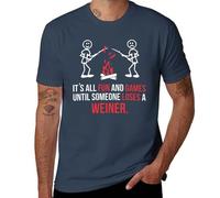 T-shirt drôle sarcastique Hot Dog « It's All Fun & Games Until Someone Loses One », Style marine, XXL