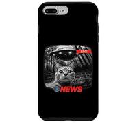 T-shirt drôle UFO Cat News Enlèvement Alien Dernières nouvelles Coque pour iPhone 7 Plus/8 Plus