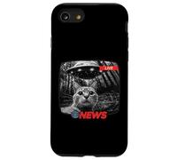 T-shirt drôle UFO Cat News Enlèvement Alien Dernières nouvelles Coque pour iPhone SE (2020) / 7 / 8