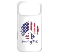 T-Shirt du 4 Juillet avec Drapeau américain Imagine Peace Sign Coque pour iPhone 17 Pro Max