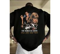 T-shirt du film Al Pacino Michelle Pfeiffer, T-shirt homme avec imprimé recto-verso, tend ance, décontracté, col rond, 220 g/m², pur coton (1 pièce) L,M,S,XL,XXL,XXXLCartoon,Noël,Géométrique,graphique