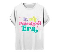 T-Shirt du Premier Jour de la Maternelle pour Tout-Petits, t-Shirt du Premier Jour d'école pour garçons et Filles pour la Maternelle Hauts Manches Courtes avec Leggings pour Fille (White, 2-3 Years)