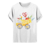T-Shirt du Premier Jour de la Maternelle pour Tout-Petits, t-Shirt du Premier Jour d'école pour garçons et Filles pour la Maternelle Hauts Courts pour Fille Décontractée (White, 2-3 Years)