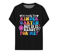 T-Shirt du Premier Jour de la Maternelle pour Tout-Petits, t-Shirt du Premier Jour d'école pour garçons et Filles pour la Maternelle Tuniques Filles Hiver (Black, 7-8 Years)