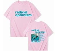 T-Shirt Dua-Lipa Imprimé Double Face Pour Hommes Et Femmes - Col Rond, Manches Courtes, Style Hip-Hop De Rue - Chemise Décontractée XS-3XL - Noir||XS
