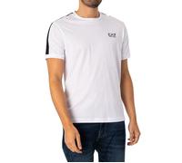 T-Shirt EA7 Homme Blanc - Logo Poitrine - 100% Cotton - Coupe Ajustée - Manches Courtes