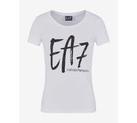T-shirt EA7 Logo Series Graphic manche courte blanc noir pur femme - M