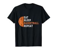 T-Shirt Eat Sleep Basketball Repeat pour Joueur de Basket-Ball T-Shirt