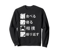 T-Shirt Eat Sleep Sumo Repeated Sumo pour Lutte Arts Martiaux Sumo Sweatshirt