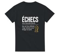 T shirt Échecs Jeu Où l'On Réfléchit Vingt Minutes pour Bouger un Pion | T shirt Drôle Joueur d’Échecs - Idée Cadeau Originale