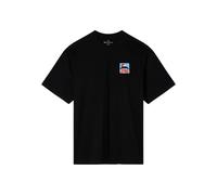 Edwin, Homme, Tops, Noir, Taille: S Fuji San Coucher de Soleil T-shirt Coton Imprimé